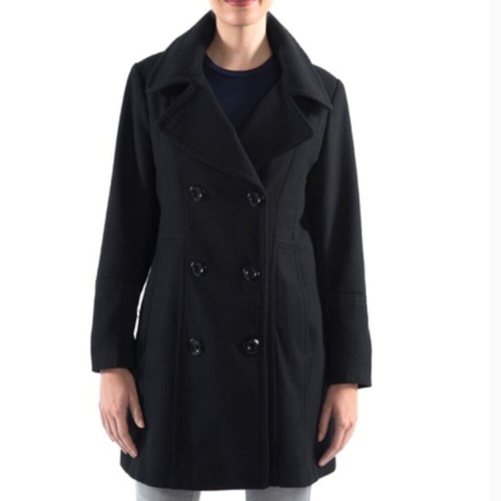 J Crew Double Breasted Wool Peacoat F3915 Black size 00